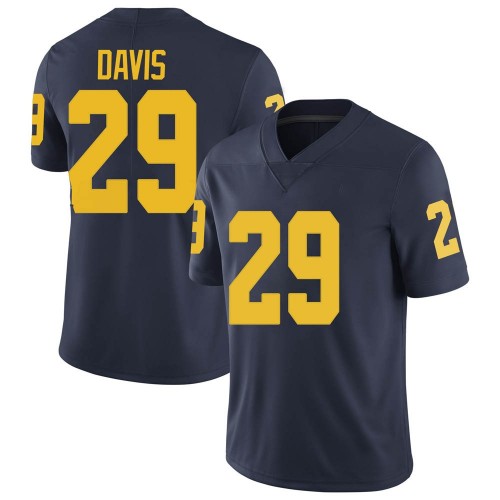 Jared Davis Michigan Wolverines Men's NCAA #29 Navy Limited Brand Jordan College Stitched Football Jersey UXL0554NO